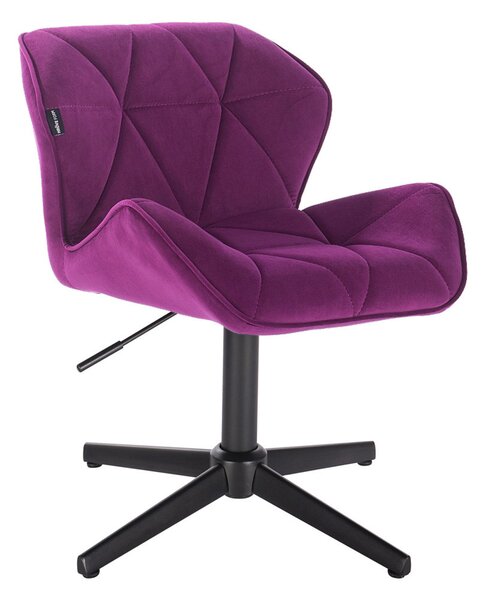 HR111CROSS Scaun Fucsia Catifea cu Bază Neagră