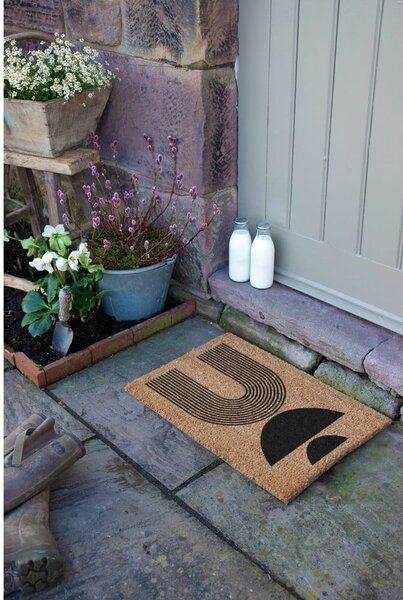 Covoraș de intrare din fibre de nucă de cocos 40x60 cm Half Moon – Artsy Doormats