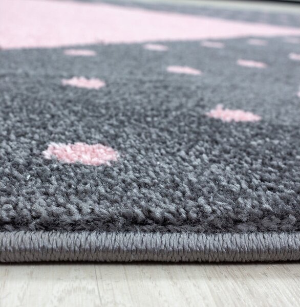 Covor pentru copii roz/gri ø 160 cm Bambi – Ayyildiz Carpets
