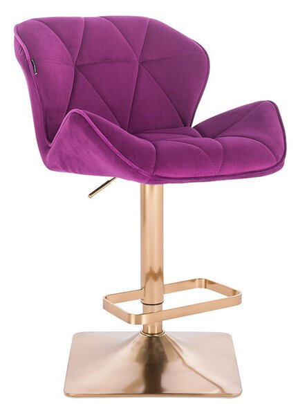 HR111KW Scaun Fucsia Velur cu Bază Aurie