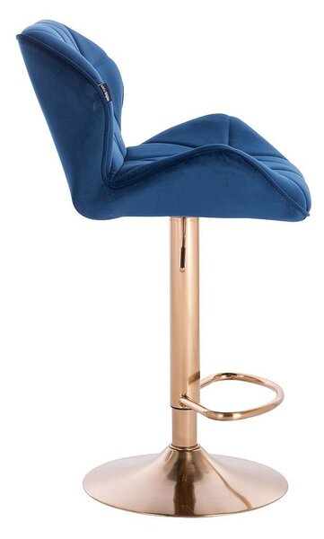 HR111W Scaun Catifea Bleumarin Velur cu Bază Aurie
