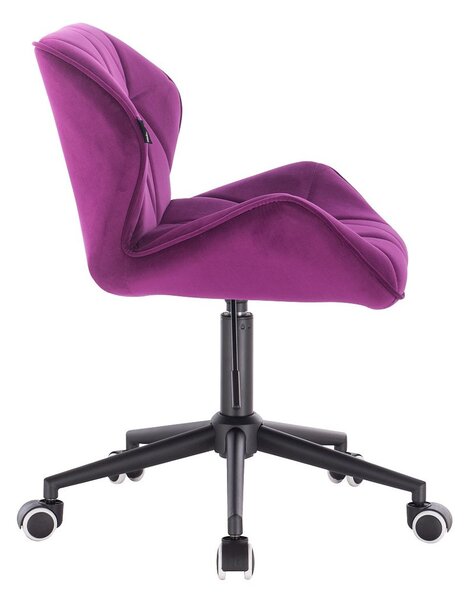 HR111K Scaun Fucsia Catifea cu Bază Neagră