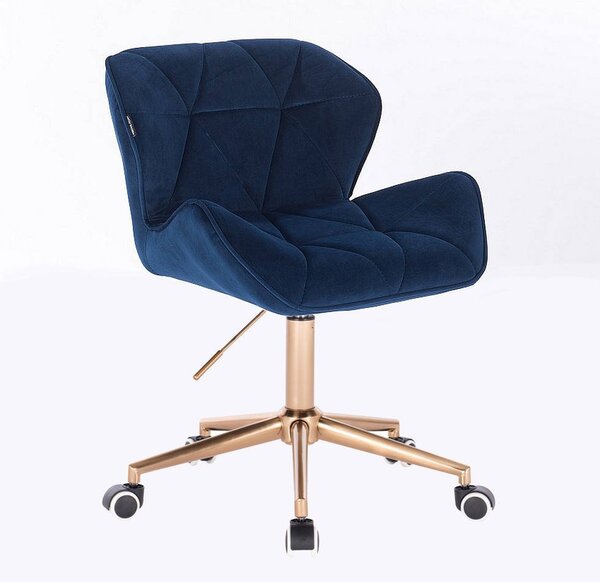 HR111K scaun Catifea Bleumarin cu Bază Aurie