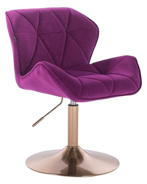 HR111N Scaun Fucsia Catifea cu Bază Aurie