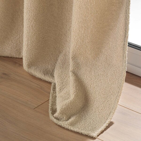 Draperie bej din material bouclé 140x240 cm Wooly – douceur d'intérieur