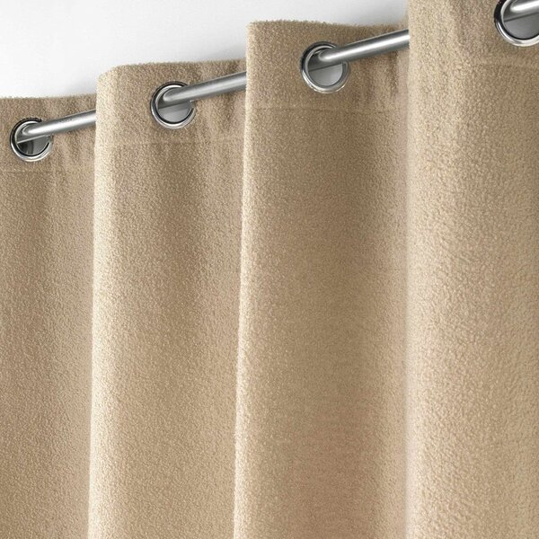 Draperie bej din material bouclé 140x240 cm Wooly – douceur d'intérieur