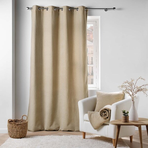 Draperie bej din material bouclé 140x240 cm Wooly – douceur d'intérieur