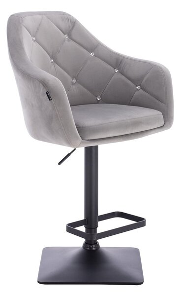 HR830KW Scaun Catifea Gray cu Bază Neagră