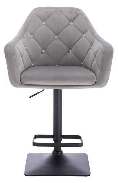 HR830KW Scaun Catifea Gray cu Bază Neagră