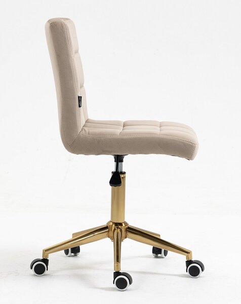 HR7009K Scaun Latte Catifea cu Bază Aurie