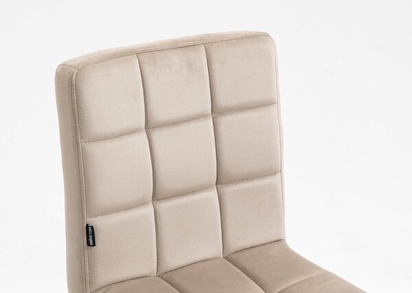 HR7009K Scaun Catifea Latte cu Bază Cromata