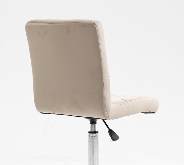 HR7009K Scaun Catifea Latte cu Bază Cromata