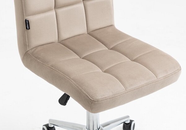 HR7009K Scaun Catifea Latte cu Bază Cromata
