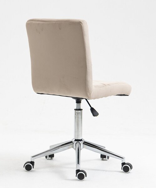 HR7009K Scaun Catifea Latte cu Bază Cromata