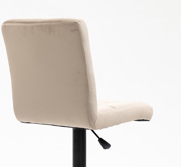 HR7009W Scaun Catifea Latte cu Bază Neagra