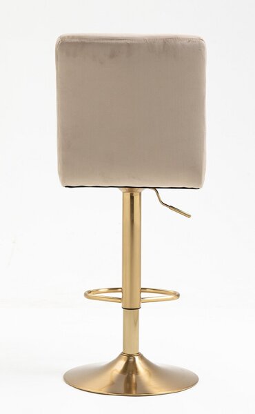 HR7009W Scaun Catifea Latte cu Bază Aurie