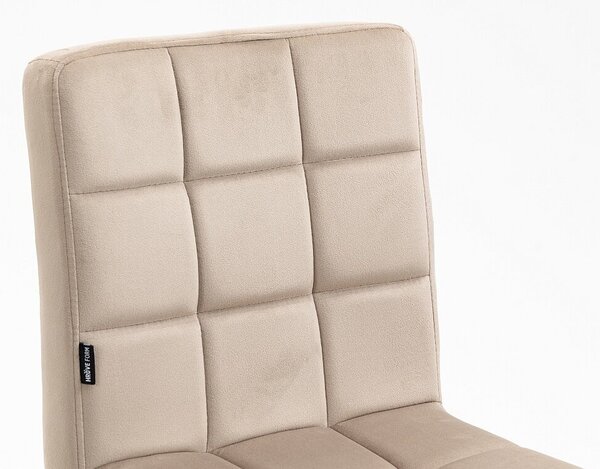 HR7009W Scaun Catifea Latte cu Bază Neagra