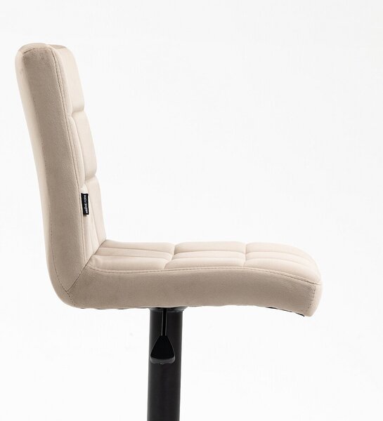 HR7009W Scaun Catifea Latte cu Bază Neagra