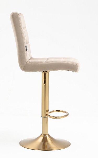 HR7009W Scaun Catifea Latte cu Bază Aurie