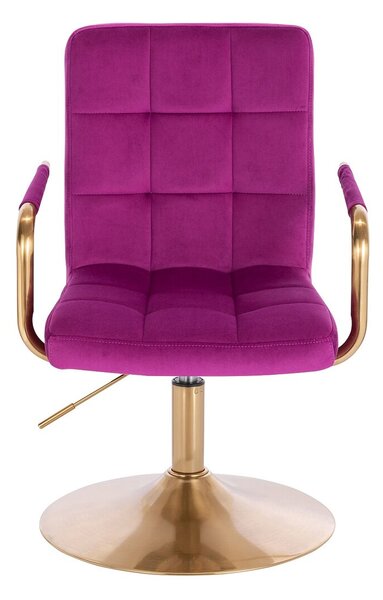 HC1015NP Scaun Fucsia Catifea cu Bază Aurie