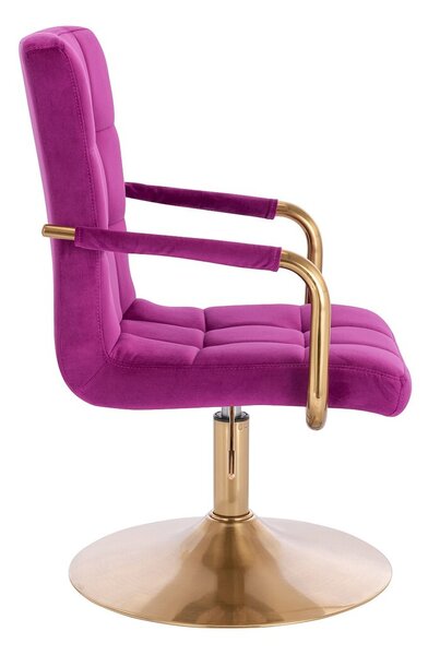 HC1015NP Scaun Fucsia Catifea cu Bază Aurie