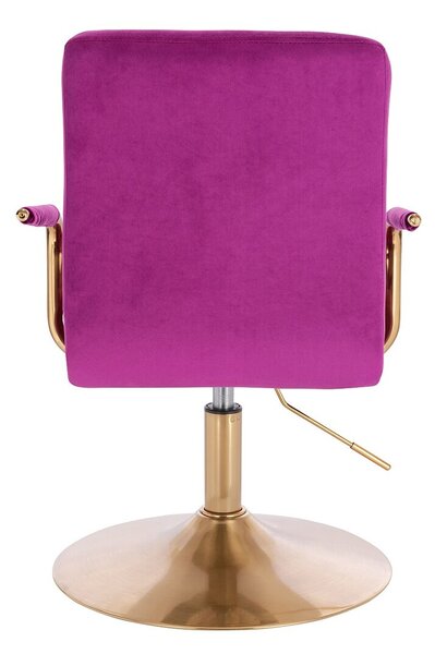 HC1015NP Scaun Fucsia Catifea cu Bază Aurie