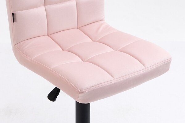 HR7009W Scaun Catifea Roz cu Bază Neagra