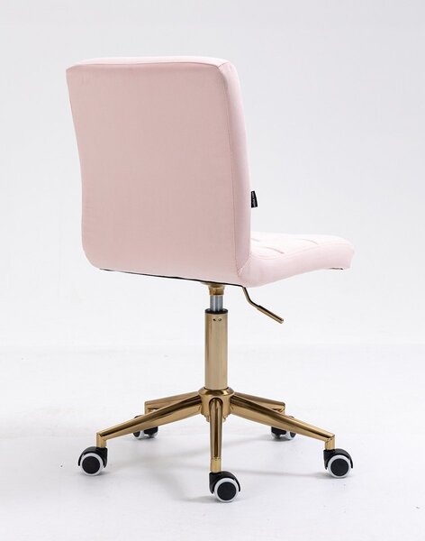 HR7009K Scaun Roz Catifea cu Bază Aurie