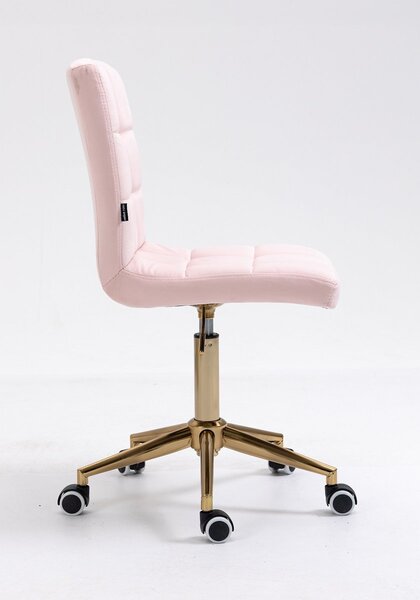 HR7009K Scaun Roz Catifea cu Bază Aurie