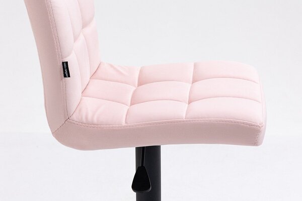 HR7009W Scaun Catifea Roz cu Bază Neagra