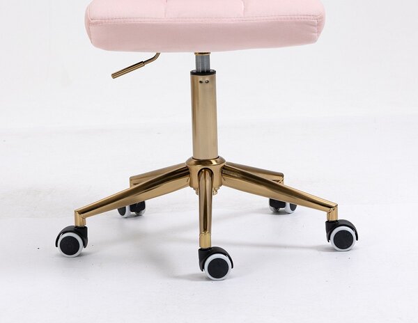 HR7009K Scaun Roz Catifea cu Bază Aurie