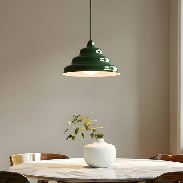 ALDEX Lampa suspendată Fala, verde, Ø 23 cm, sticlă, reglabil, Verde, Camera de zi / sufragerie, Metal, Design
