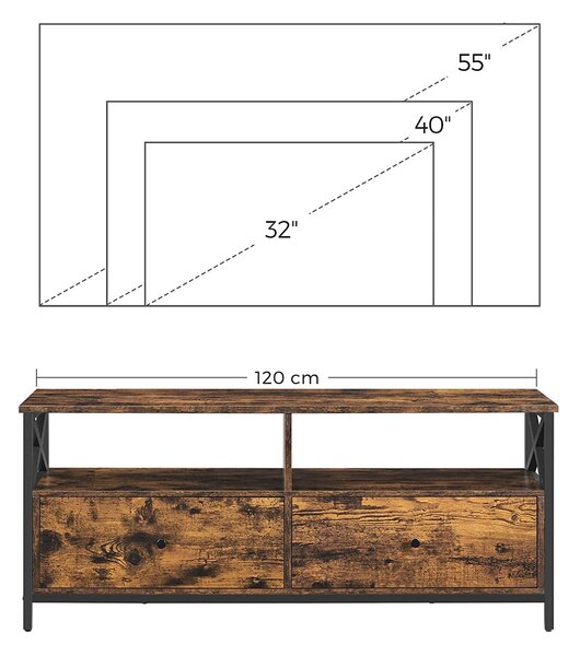 Dulap TV cu 2 sertare 120 x 50 x 40 cm maro rustic