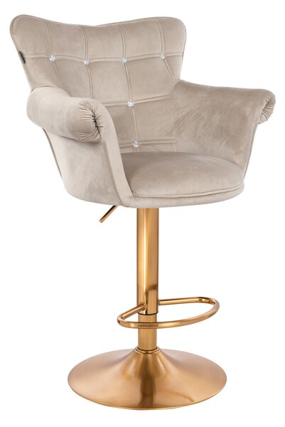 HR804CW scaun Catifea Latte cu Bază Aurie