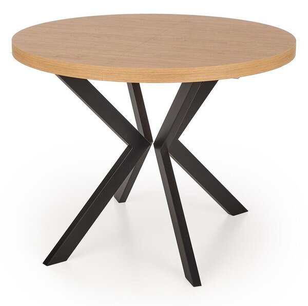 Masă Houston 1495Negru, Stejar auriu, 8cm, ExtensieExtensie, PAL laminat, Metal