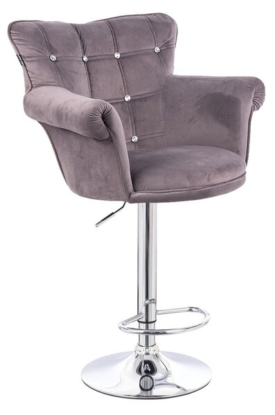 HR804CW scaun Catifea Grafit cu Bază Cromata