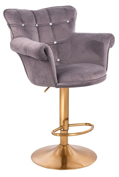 HR804CW scaun Catifea Grafit cu Bază Aurie