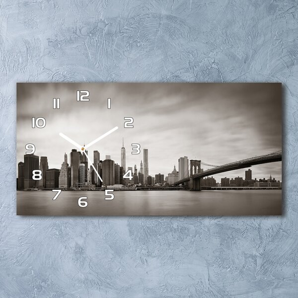 Ceas de perete orizontal din sticlă Manhattan New York City