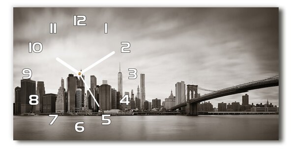Ceas de perete orizontal din sticlă Manhattan New York City
