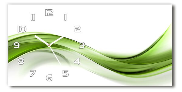 Ceas de perete modern din sticla undă verde