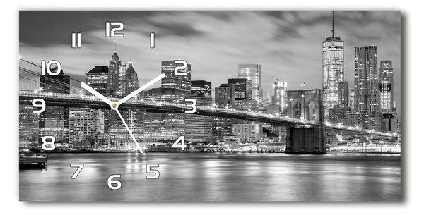 Ceas de perete orizontal din sticlă Manhattan New York City