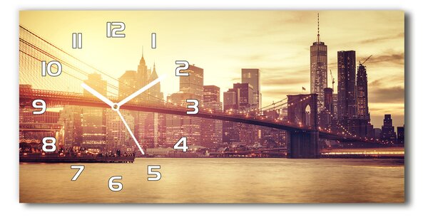 Ceas de perete orizontal din sticlă Manhattan New York City