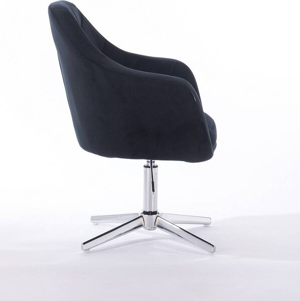 HR830CROSS Scaun Catifea Neagră