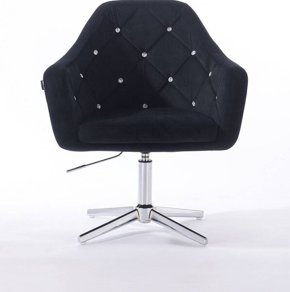 HR830CROSS Scaun Catifea Neagră