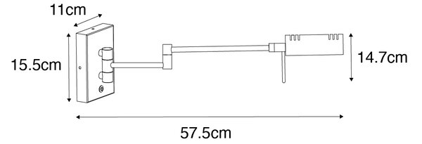 Lampa de perete de design din alamă incluzând LED reglabil - Notia