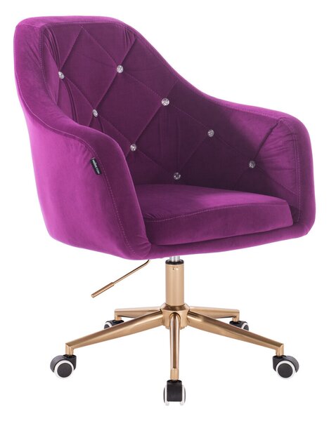 HR830CK Scaun Catifea Fucsia cu Bază Aurie