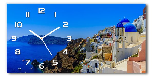Ceas de perete modern din sticla Santorini, Grecia
