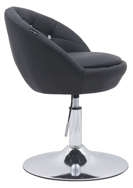 HC948N Scaun Negru Piele Ecologica cu Bază Cromata