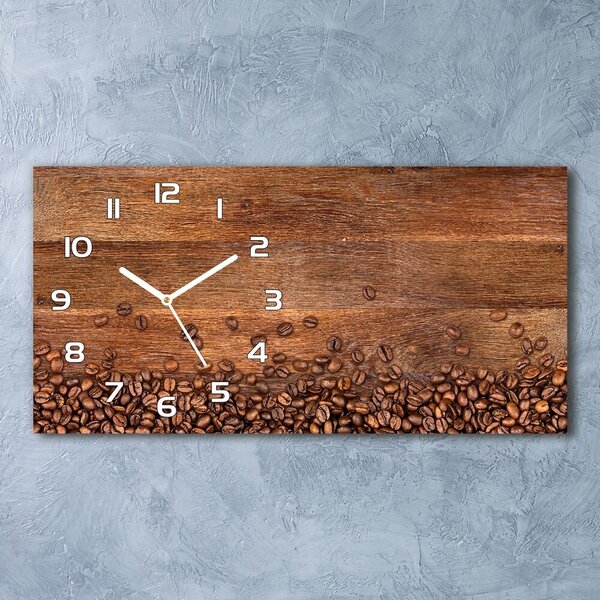 Ceas de perete modern din sticla Boabe de cafea
