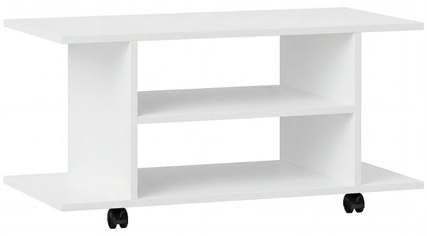 HOMCOM Mobilier unghiular cu roți și rafturi, până la 42", alb | Aosom Romania